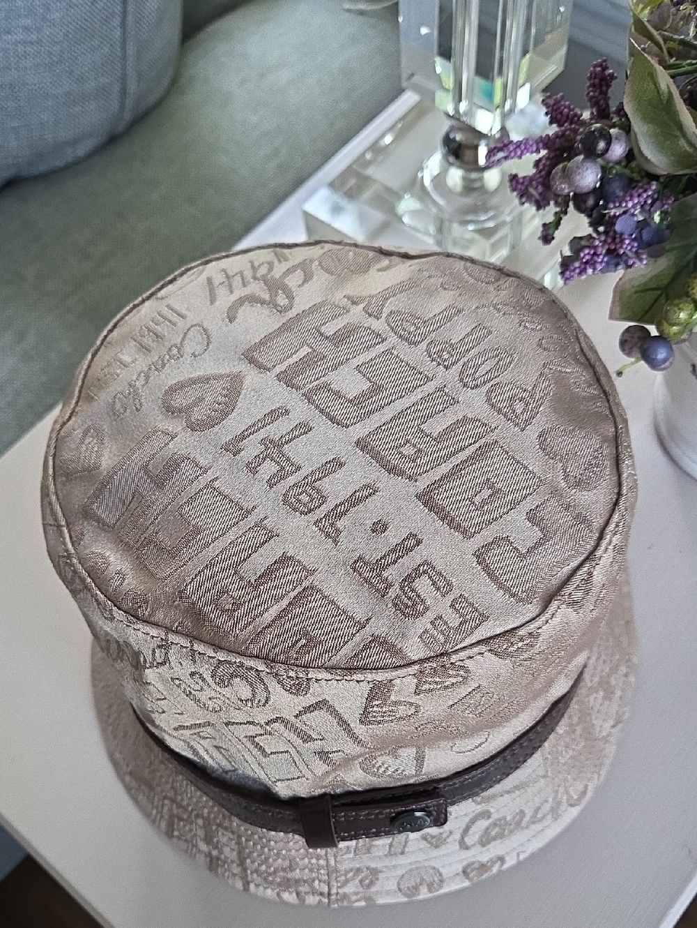 COACH Khaki Graffiti Poppy Bucket Hat M/L - Picture 4 of 8